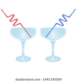 alcoholic cocktail beverage vector set collection on white background