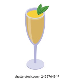 Alcoholic cocktail icon isometric vector. Summer drink lime. Alcohol glass