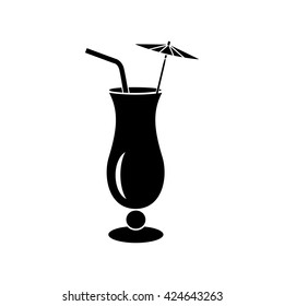 Alcoholic cocktail icon, simple style