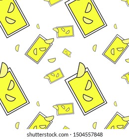 Alcoholic cocktail with lemon. Pattern. Background