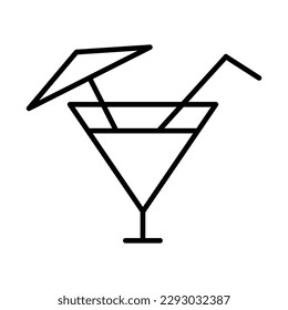 Alcoholic cocktail line icon. Cocktail glasses icon. Vector isolated on white background.