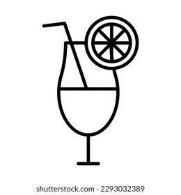 Alcoholic cocktail line icon. Cocktail glasses icon. Vector isolated on white background.