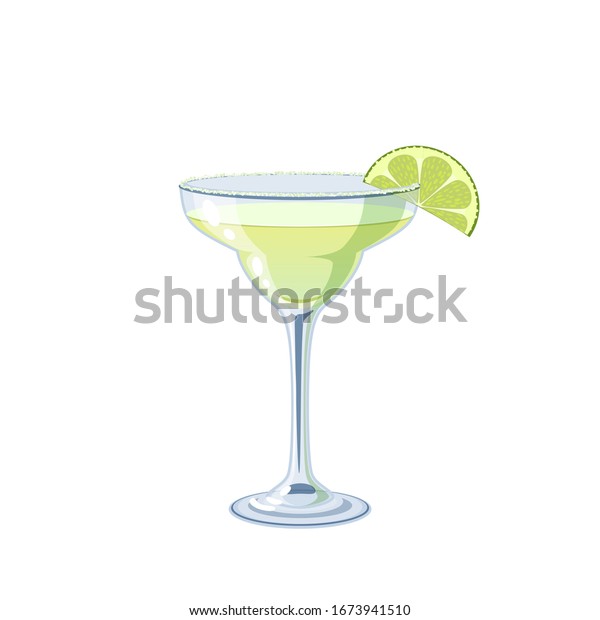 Alcoholic Cocktail Margarita Glass Vector Illustration Stock Vector Royalty Free 1673941510 2687