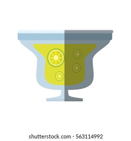 alcoholic cocktail popular bar lemon slice shadow vector illustration eps 10