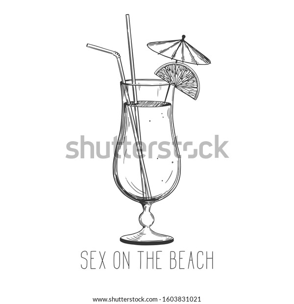 Alcoholic Cocktail Sex On Beach Orange Stock Vector Royalty Free 1603831021 Shutterstock 4345