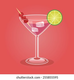 Alcoholic cocktail. Vector illustration