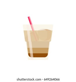 Alcoholic cocktails isolated on white background. Cocktail drink icon for game app. Cooling summer drink. Vector illustration eps10