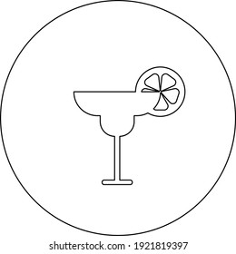 Alcoholic coctail, illustration, vector on white background.