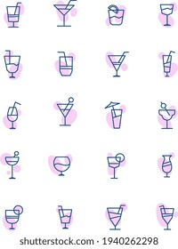 Alcoholic coctails, illustration, vector on a white background