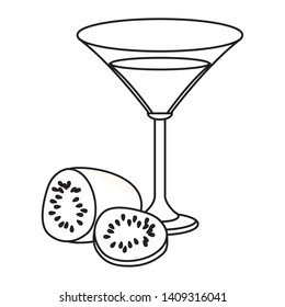 alcoholic drink beverage cocktail with delicious fruit cartoon vector illustration graphic design