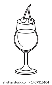alcoholic drink beverage cocktail with delicious fruit cartoon vector illustration graphic design
