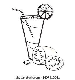 alcoholic drink beverage cocktail with fruit cartoon vector illustration graphic design