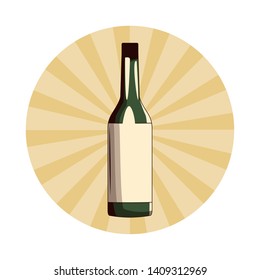 alcoholic drink beverage wine bottle cartoon vector illustration graphic design