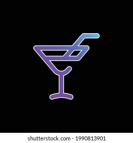 Alcoholic Drink blue gradient vector icon