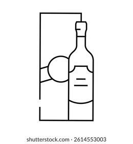 alcoholic drink bottle and package line icon vector. alcoholic drink bottle and package sign. isolated contour symbol black illustration