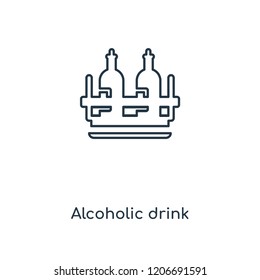 Alcoholic drink concept line icon. Linear Alcoholic drink concept outline symbol design. This simple element illustration can be used for web and mobile UI/UX.