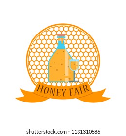 alcoholic drink from honey at the fair,vector image, flat design