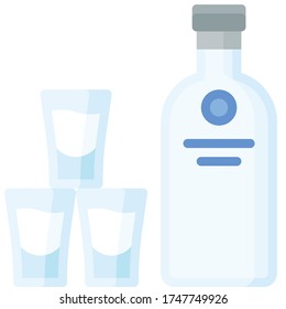 Alcoholic drink icon, Beverage flat style vector illustration