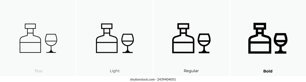 alcoholic drink icon. Thin, Light Regular And Bold style design isolated on white background
