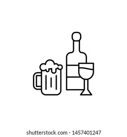 alcoholic drink outline icon. Element of lifestyle illustration icon. Premium quality graphic design. Signs and symbol collection icon for websites, web design, mobile app, UI, UX