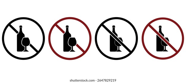 Alcoholic Drink Silhouettes: Bottles and Glassware"