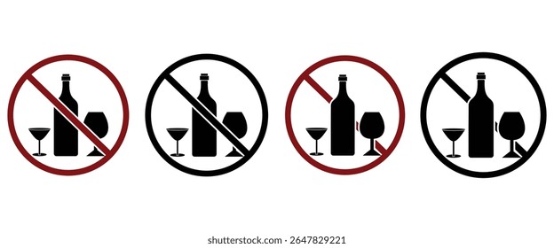 Alcoholic Drink Silhouettes: Bottles and Glassware"