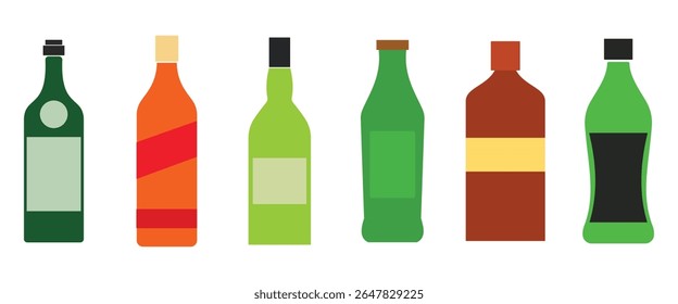 Alcoholic Drink Silhouettes: Bottles and Glassware"