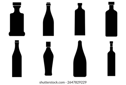 Alcoholic Drink Silhouettes: Bottles and Glassware"
