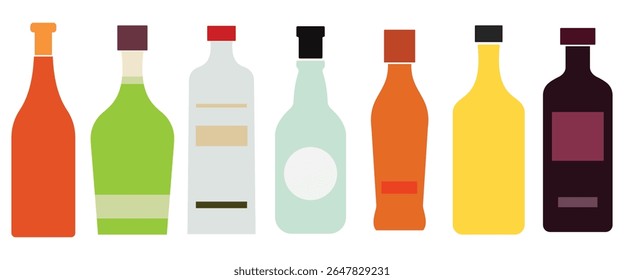 Alcoholic Drink Silhouettes: Bottles and Glassware"