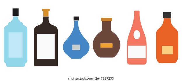 Alcoholic Drink Silhouettes: Bottles and Glassware"