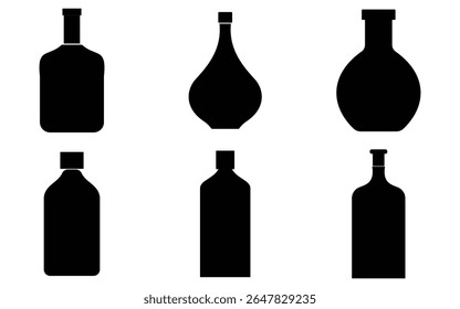 Alcoholic Drink Silhouettes: Bottles and Glassware"