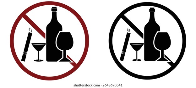 Alcoholic Drink Silhouettes: Bottles and Glassware"