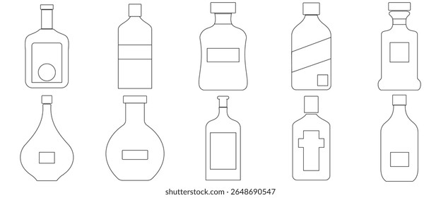 Alcoholic Drink Silhouettes: Bottles and Glassware"
