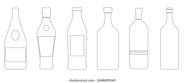 Alcoholic Drink Silhouettes: Bottles and Glassware"