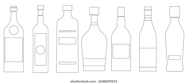 Alcoholic Drink Silhouettes: Bottles and Glassware"