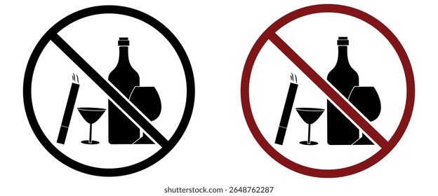 Alcoholic Drink Silhouettes: Bottles and Glassware"