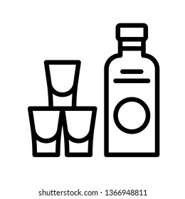 Alcoholic drink vector illustration, Beverage line design icon