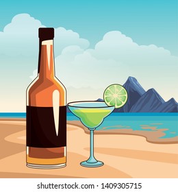 alcoholic drinks beverages cartoon vector illustration graphic design