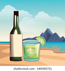 alcoholic drinks beverages cartoon vector illustration graphic design
