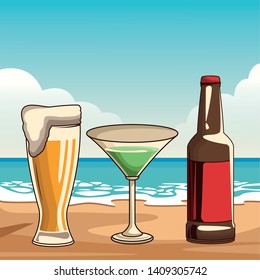 alcoholic drinks beverages cartoon vector illustration graphic design