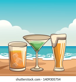 alcoholic drinks beverages cartoon vector illustration graphic design