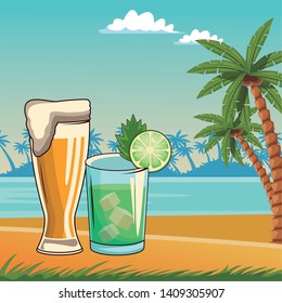 alcoholic drinks beverages cartoon vector illustration graphic design