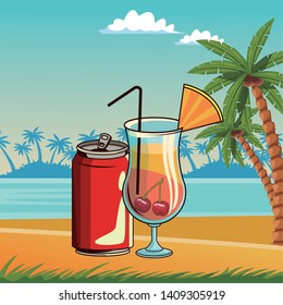alcoholic drinks beverages cartoon vector illustration graphic design