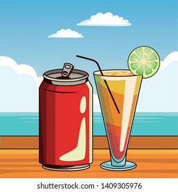 alcoholic drinks beverages cartoon vector illustration graphic design