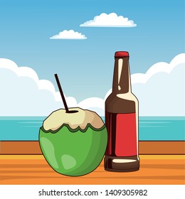 alcoholic drinks beverages cartoon vector illustration graphic design