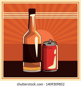 alcoholic drinks beverages cartoon vector illustration graphic design