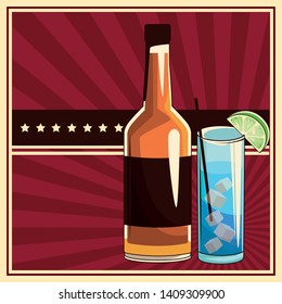 alcoholic drinks beverages cartoon vector illustration graphic design