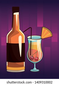 alcoholic drinks beverages cartoon vector illustration graphic design