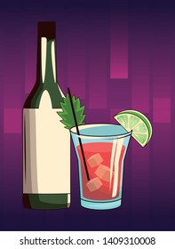 alcoholic drinks beverages cartoon vector illustration graphic design