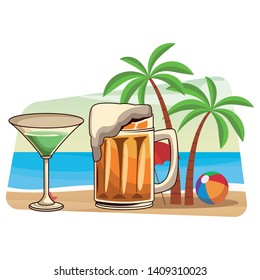 alcoholic drinks beverages cartoon vector illustration graphic design